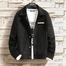 Men's Jacket Spring and Autumn 2021 New Fashion Loose Casual Single-breasted Hooded Top Trend Lapel Jacket Pure Color Shirt