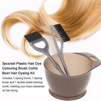 

Hair Coloring Brush & Bowl 3 Pcs Set Tint Tool Bleach Color Dying Brushes Маска Для Волос Hair Mask Conditioner Mask Hair&scalp