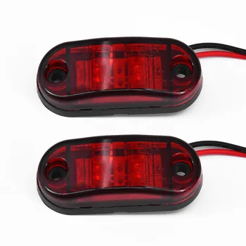 

Truck Car LED Side Marker 2 Red Lens Clearance Turn Signal Lights Set Universal