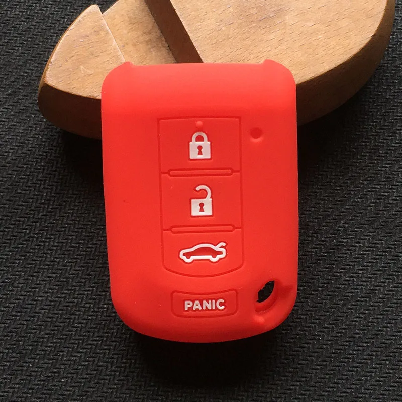 4 кнопки силиконовый для ключа автомобиля fob чехол для Mitsubishi Mirage ASX LANCER 10 outlander colt LANCER Grandis Pajero key - Название цвета: Красный