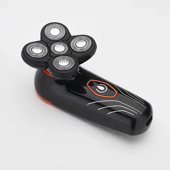 

Rechargeable Waterproof Self-care Head Shaving Razor 5-head Waterproof Floating Shaving Blade Razor Men Electric Shaver Kemei 2h