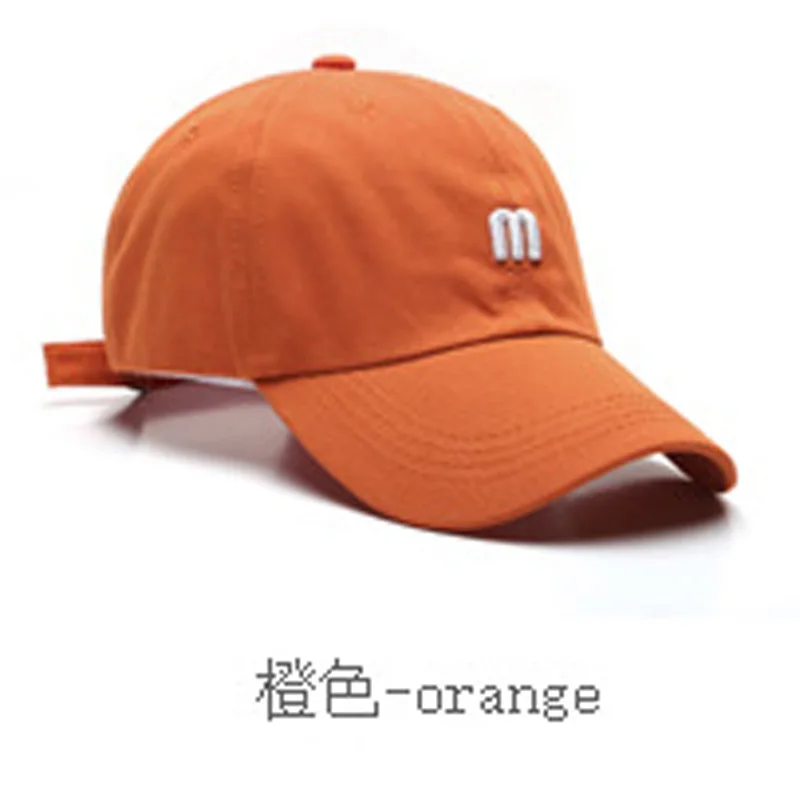 YOYOCORN Hat M letter embroidered cap men and women wild bend along cotton soft top visor fashion simple girl baseball cap