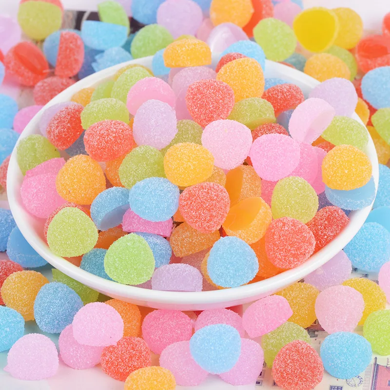 50Pcs Mini Simulation Fake Candy Flatback Resin Cabochon for Scrapbooking DIY DollHouse Accessories