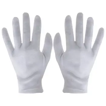 Białe bawełniane rękawice robocze do suchych rąk obsługa filmów rękawice SPA uroczyste rękawice inspekcyjne dla mężczyzn rękawice materiałowe rękawice na monety tanie i dobre opinie CN (pochodzenie) Oddzielone palce Nylon i bawełna Unisex dropshipping