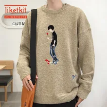 ##Special Price Liketkit Men's New Sweaters Male Cartoon Print O-Neck Casual Knitted Pullovers Men Oversize Vintage Couple Autumn Streetwear Ins ##Special Price Liketkit Men's New Sweaters Male Cartoon Print O-Neck Casual Knitted Pullovers Men Oversize Vintage Couple Autumn Streetwear Ins