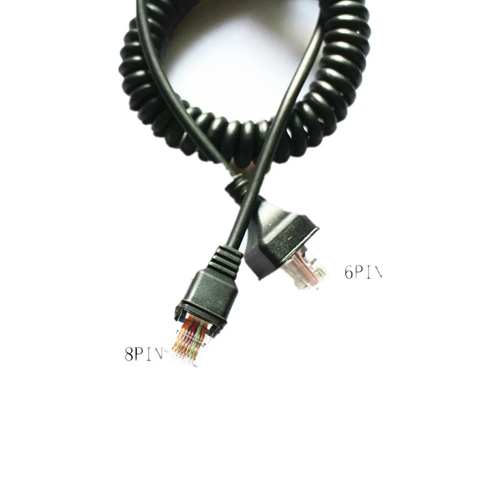 6PinMicrophoneCoiledCableCordForKenwoodTK859TK860TK860GTK