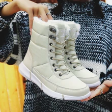 Зимние женские сапоги; меховая обувь на плоской подошве; женские зимние сапоги; резиновые сапоги с круглым носком; женская зимняя обувь для дождливой погоды; Новинка года; размера плюс 12