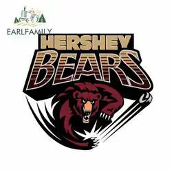 EARLFAMILY 13 см x 11,8 см, автомобильные наклейки с мультяшным медведем Hershey, Солнцезащитный виниловый JDM водонепроницаемый бампер, багажник