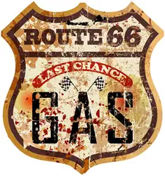 Route 66 Бензобак старая школа наклейка кафе гонщик Ace поплавок культ #11