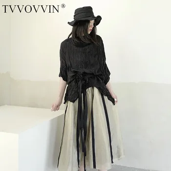 

TVVOVVIN Blouses Wome Shirt Women Loose Shirts Asymmetry Plus Size Long Blouses Irregular Bandage Summer Shirt Tops 2020 438S
