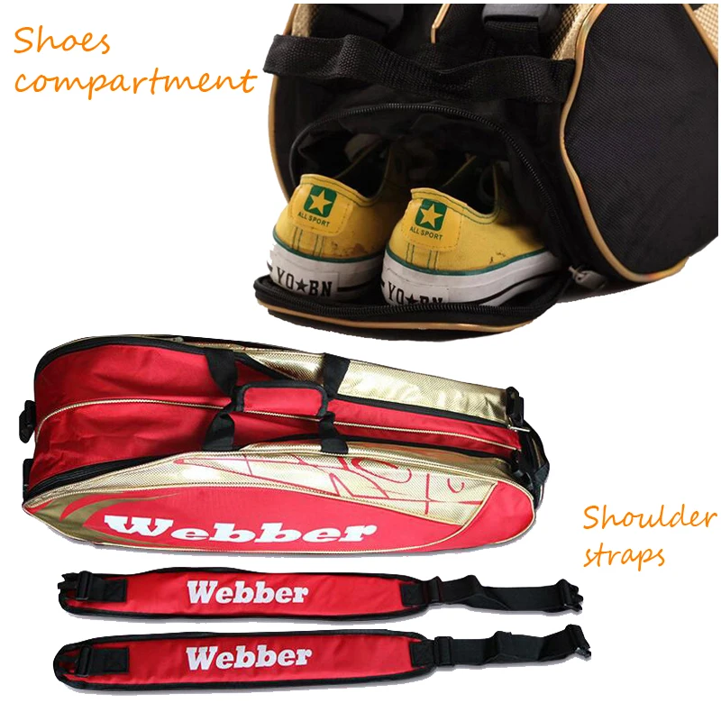 Большой дизайнерский рюкзак для тенниса, сумка для спортсмена для бадминтона, 2 модели для 8-12 шт., сумки для ракеток для профессионального спортивного соревнования