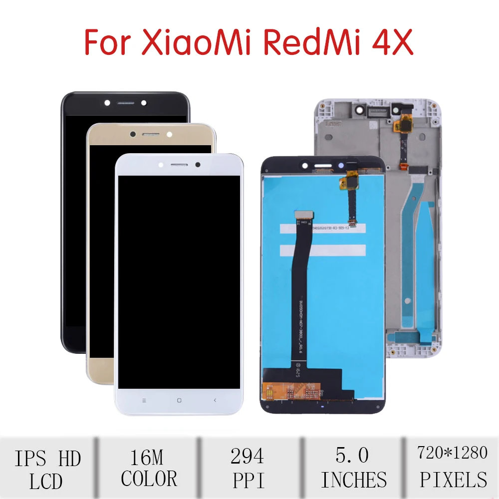 Для XIAOMI Redmi 4X lcd кодирующий преобразователь сенсорного экрана в сборе для Xiaomi Redmi 4X дисплей с рамкой Замена Snapdragon435