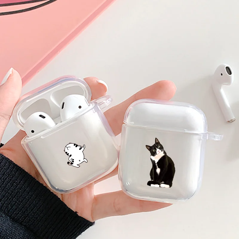 

Case For Airpods Cute Cats Pattern Clear Soft Silicone Cases For AirPods Cases Protective Cover Bluetooth Wireless Earphone Case