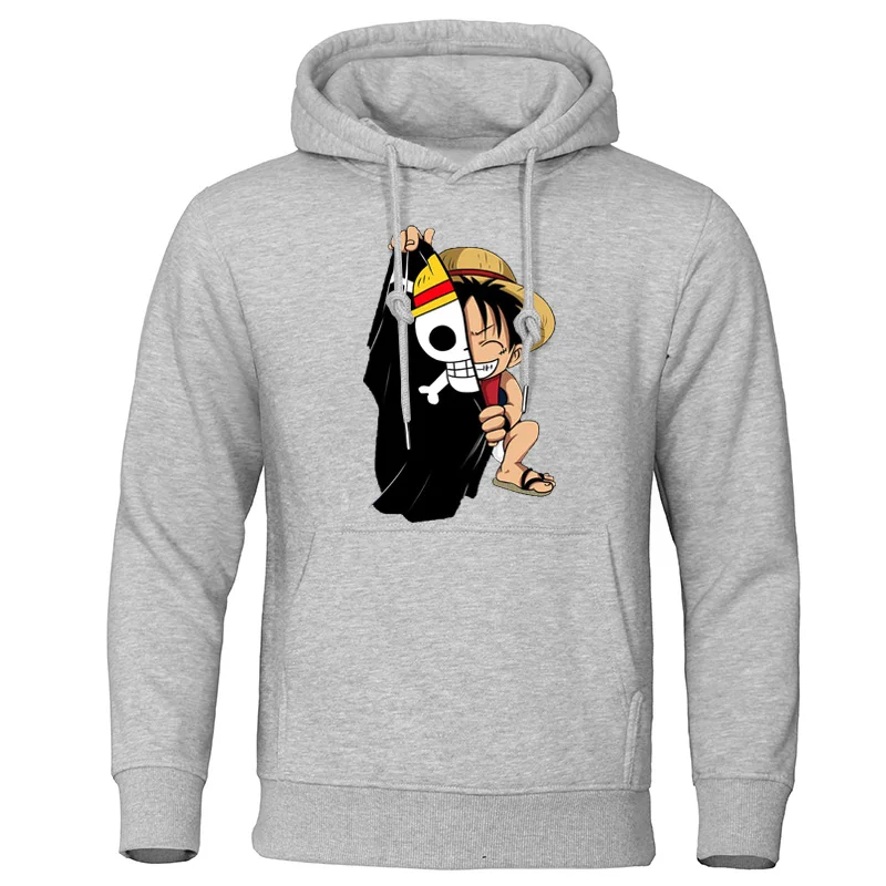 

Funny One Piece Luffy Print Hoodies Men Autumn New Arrival Anime Cotton Pullovers Hot Sale Japanese Harajuku Brand Sweatshirts
