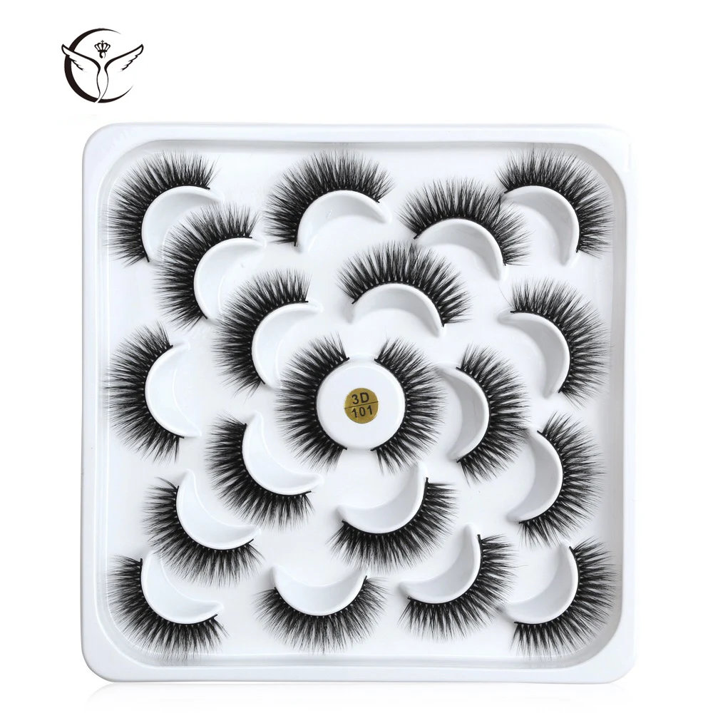 Mink eyelashes 3d mink hair eyelashes10 pairs long makeup 3d faux nature fake lashes extension false eyelashes Wholesale(10P - Цвет: 3DM-101