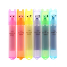 

6PCS/Set Rabbit Mini Fluorescent Highlighter Pen Kawaii Chalk Marker Pens Stationery Material Escolar Papelaria School Supplies