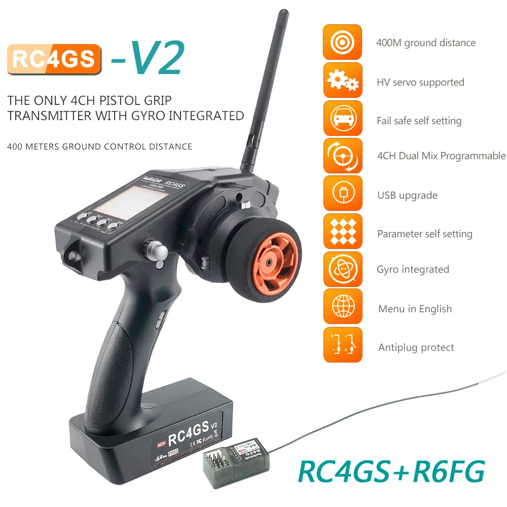 Радиоуправляемый пульт дистанционного управления RadioLink RC4GS V2 2 4 ГГц канала 400 м