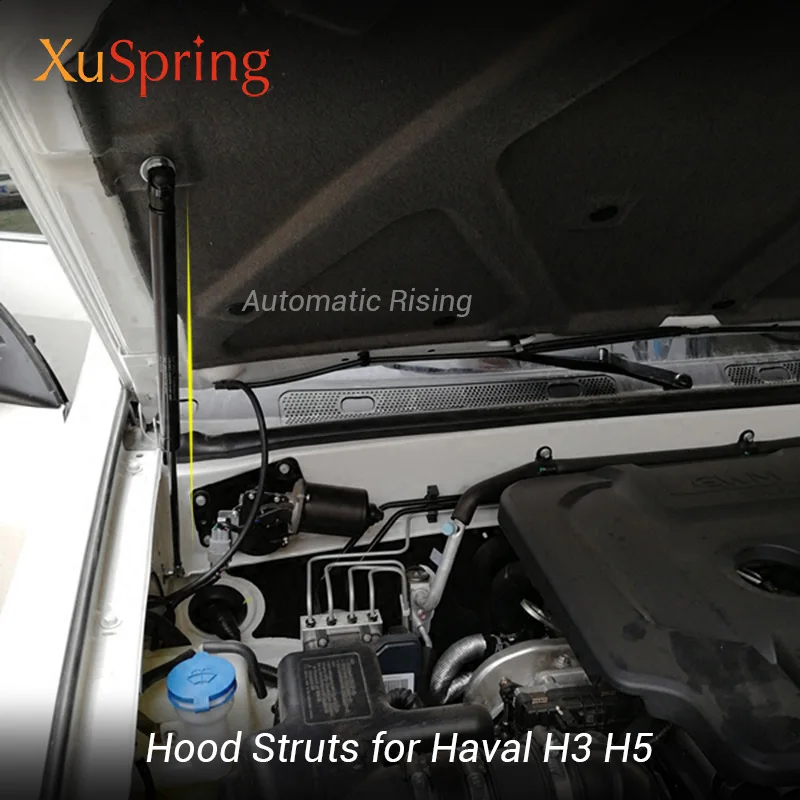 Car Bonnet Hood Support Hydraulic Rod Strut Bars Lift Spring Shock Bracket Styling For 2005-2016 Haval H3 H5 No Drilling/Welding |