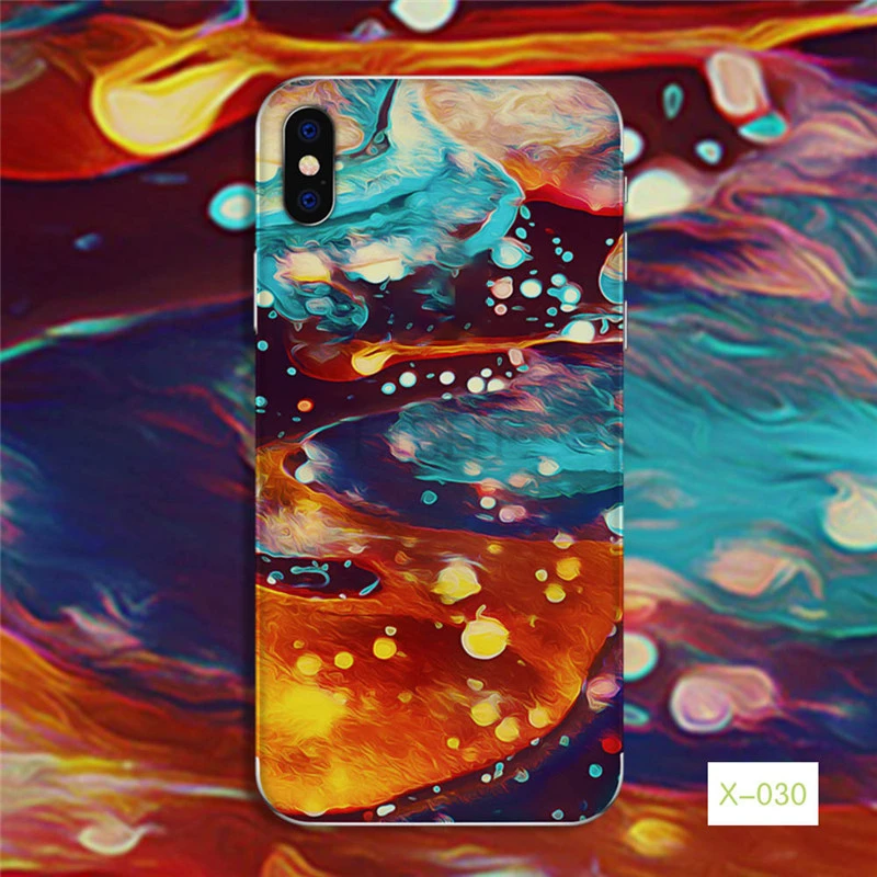 Наклейки для масляной живописи на телефон для iPhone 6 6s 7 8 7 Plus клейкие шкуры для iPhone X Xs Max Xr 5s SE граффити задняя крышка