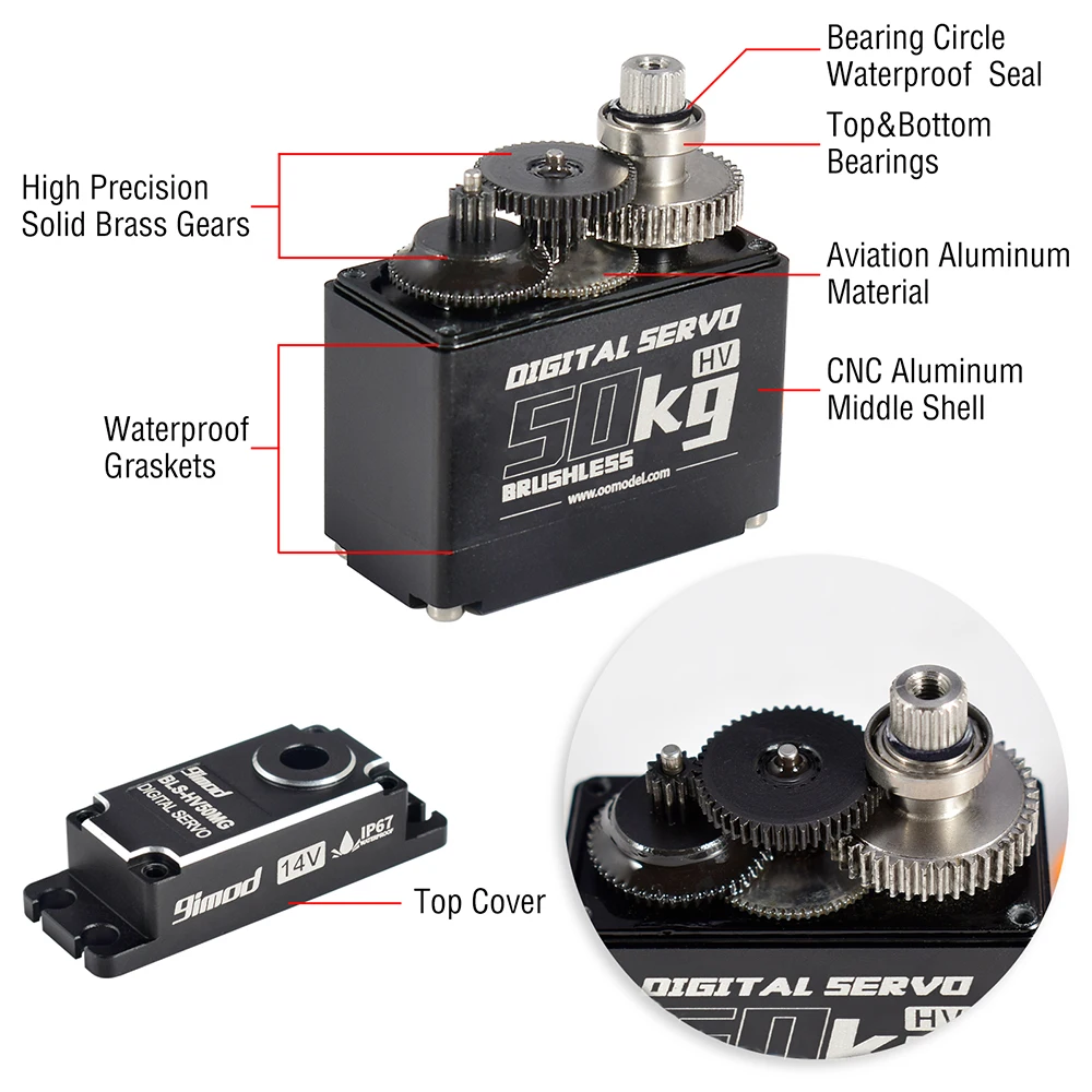 本物品質の °/270 50キロブラシレスサーボ180 9imod °/360 アルミデジタル ° ホビーラジコン