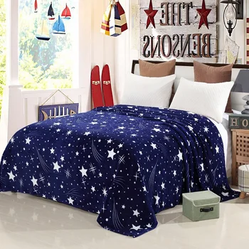 

Blue star Flannel Blanket sofa bedding throw blanket winter soft warm boys blanket adult twin full queen thin cartoon blankets