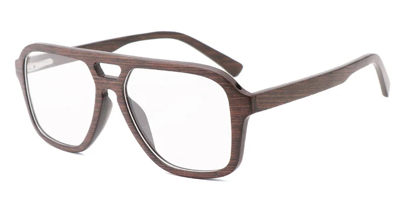 Прозрачные линзы деревянная оправа мужские очки оправа оптические очки Zonnebril Heren GB138 - Цвет оправы: Black Wood