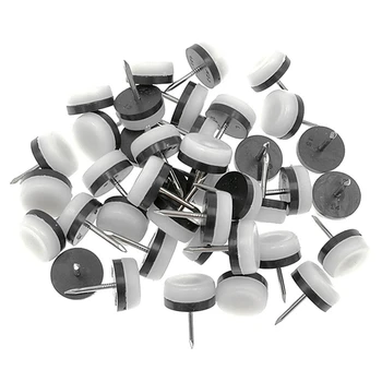 

HTHL-40Pcs Thickened Furniture Glide,Nail-On Nylon Slider Pad Floor Protector for Wooden Leg Feet Of Chair Table Sofa(18Mm or 0.
