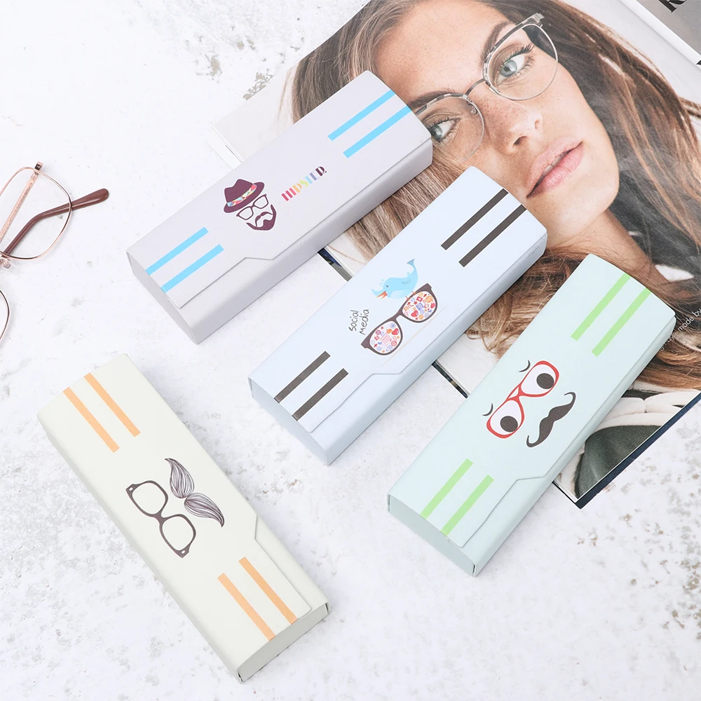 2020 New Fashion Glasses Logo Magnet Glasses Box Waterproof PU Portable Reading Glasses Sunglasses Case Eyewear Protector