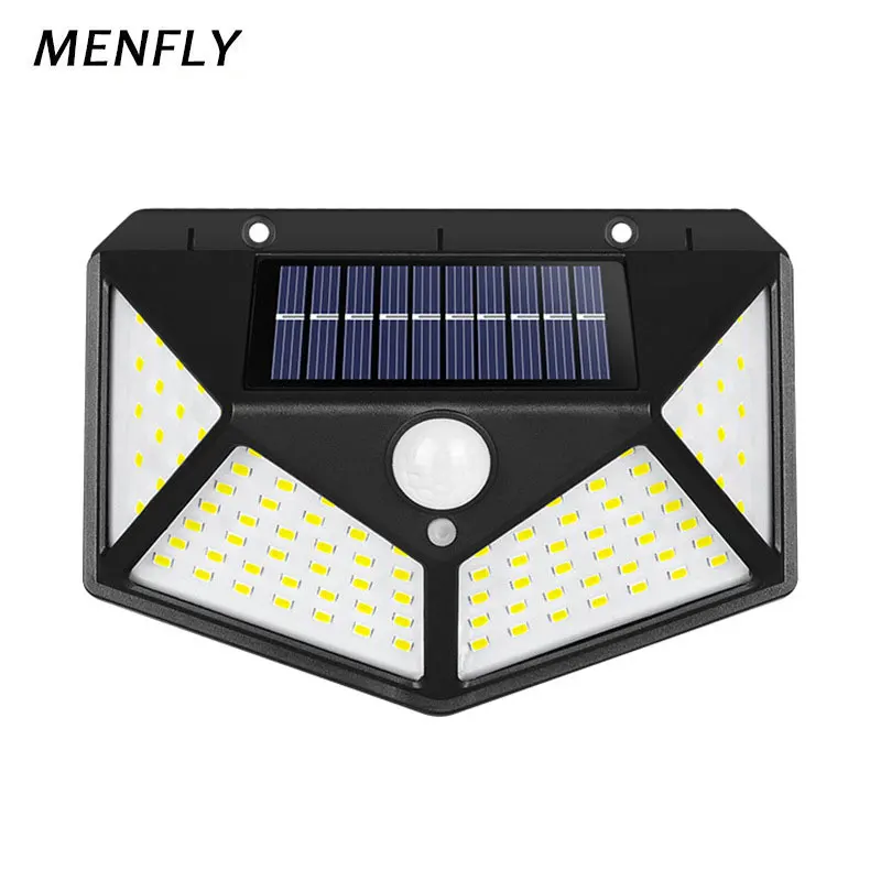 

MENFLY Outdoor Solar Rechargeable Wall Light Courtyard Lighting Tools Four-sided Luminous Body Induction Lamp Garden Lights