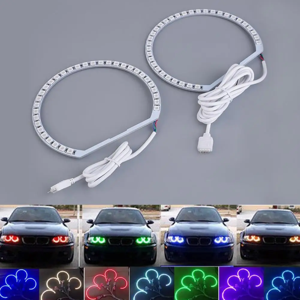 

4 шт., RGB 5050 SMD 12 В, фотоэлемент, кольца с ангельскими глазами для BMW E36, E38, E39, E46, автомобильное Внешнее декоративное освещение