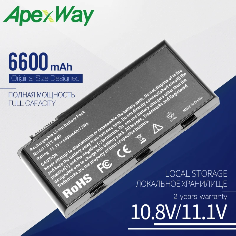 ApexWay BTY-M6D 6600mAh