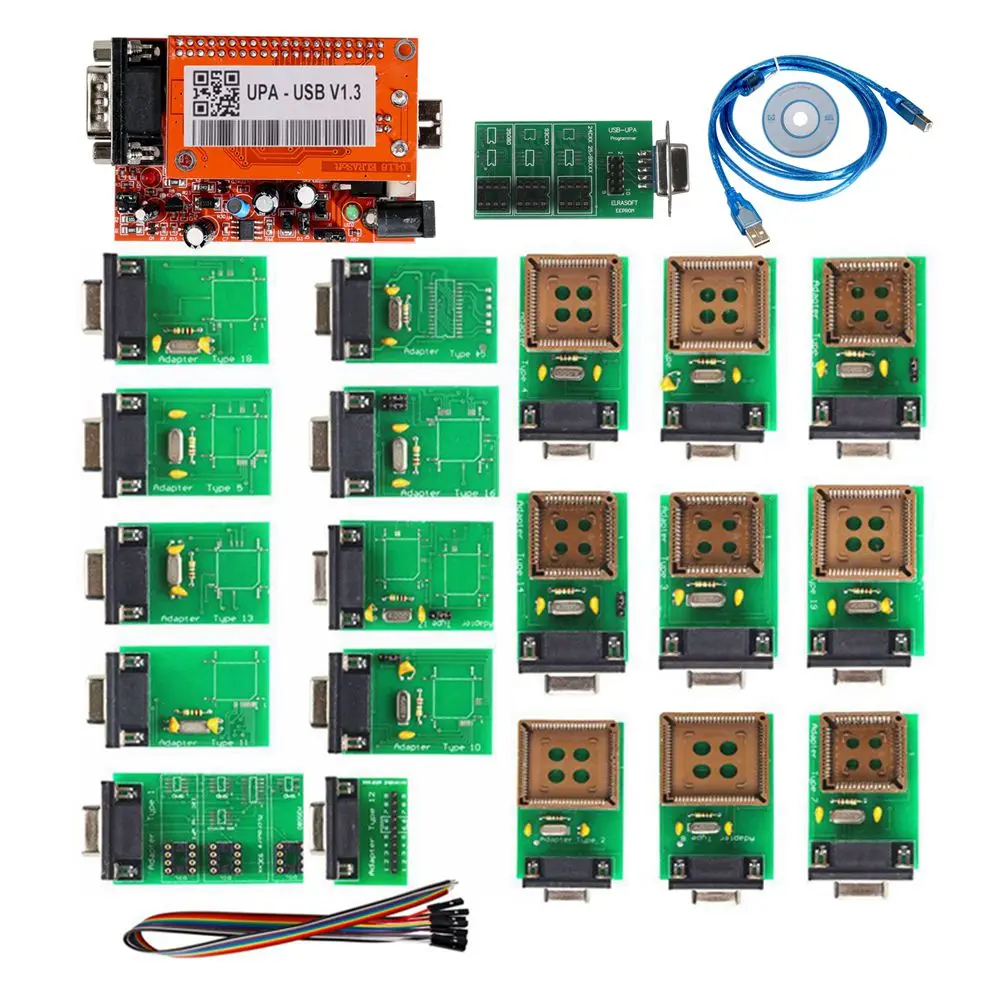 UPA USB V1.3 ECU Программатор EEPROM адаптер полный комплект ECU Чип Tunning 1,3 UUSP UPA Основной блок полная посылка с функцией NEC