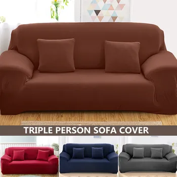 

Solid Color Sectional Elastic Stretch Sofa Cover Spandex Slipcovers L Shape Armchair Cover for Living Room Single/Two/Three Seat