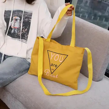 

New Fashion Handbags Multi-function Women Canvas Tote Letter Print Handbag Shoulder Crossbody Reusable Shopping Bags