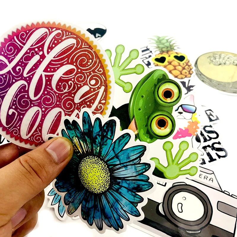 19Pcs Cute Little Lizard Trend Travel Casual Outdoor Stickers For Laptop Skateboard Guitar DIY Decorative Furniture Motorcycle