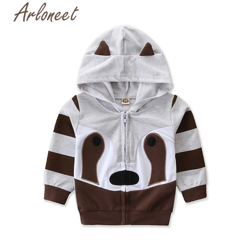 

ARLONEET cartoon coats newborn baby boys winter coat Cotton animal hooded Jacket zipper outerwear 2019 baby coat girls outerwear