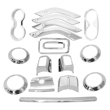 

(Silver 18PCs) Car Decoration Steering Wheel & Center Console Air Outlet Trim For Jeep Wrangler JK JKU 2011-18