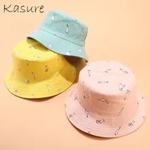 KASURE летняя Двусторонняя Рыбацкая шляпа с животным принтом с вышивкой, унисекс, козырек для путешествий, складная шляпа с принтом в виде ведра, Рыбацкая шляпа