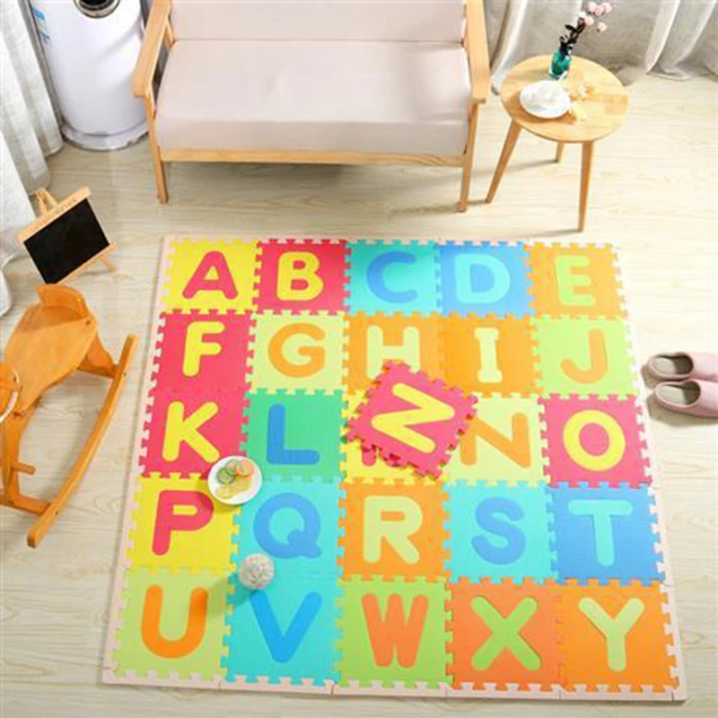 30 * 30 Children Puzzle Digital Cartoon Puzzle Foam Mat Bedroom Stitching Baby Climbing Mat Non-slip Game Climbing Mat Soft Play