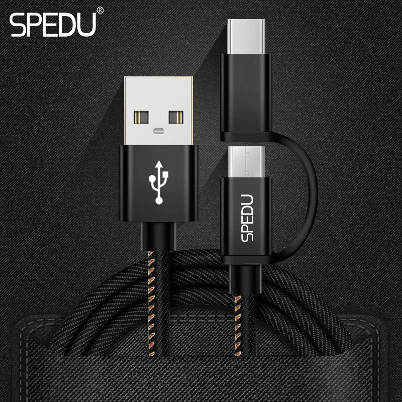 2 в 1 Micro USB Type C кабель для Samsung Galaxy S9 S8 Plus Xiaomi зарядный iphone xr xs max x 7 8 plus 6s|Кабели