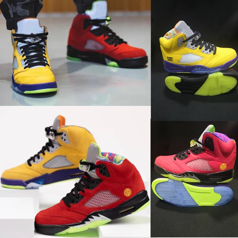 

2020 Newest Sports Basketball Shoes Men 5s What The Yellow and Red black purple 5 Best Designers Sneaker Trainers