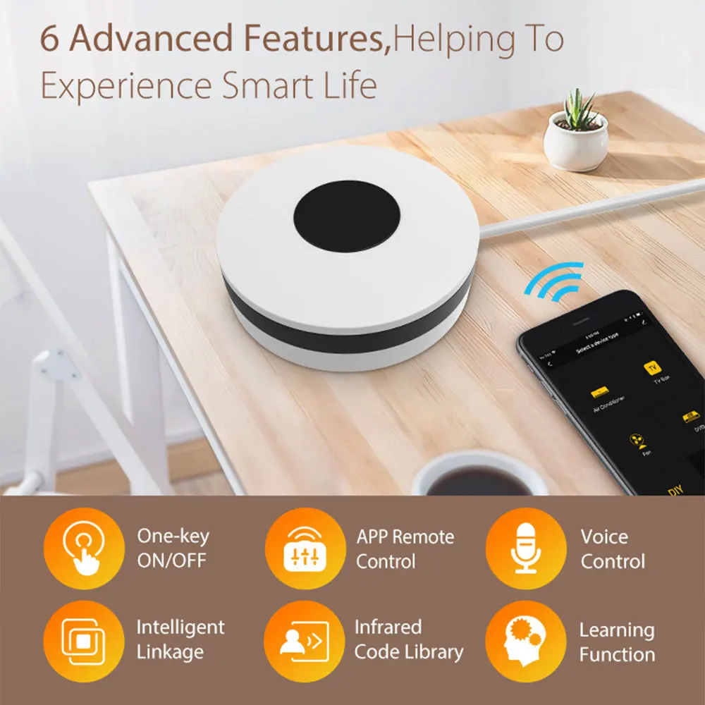 Universal WiFi Tuya Smart IR Remote Controller APP Remote Control Works With Alexa Google Home Smart Home Automation smart ir remote controller