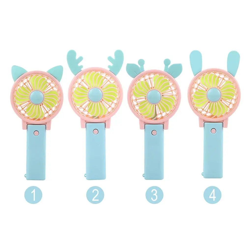 

Mini Cooling Fan Cute Cartoon Ear Fan USB Rechargeable Portable Handheld Cheap Pocket Fan For Travel Home Outdoor Summer Gift