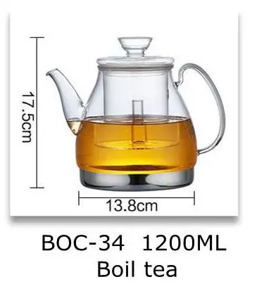 Многофункциональный стеклянный чайник для заварки чайной посуды стеклянный паровой чайник газовая плита использует стеклянный горшок - Цвет: BOC34   Boil tea