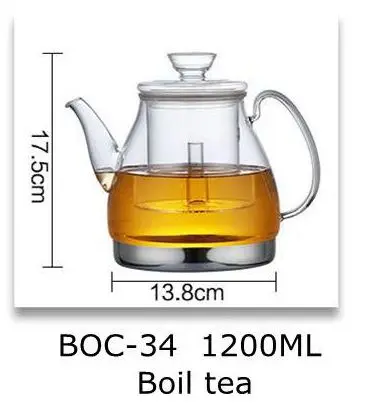 BOC34 Boil tea Многофункциональный стеклянный чайник для заварки чайной посуды стеклянный паровой чайник газовая плита использует стеклянный горшок - Цвет: BOC34 Boil tea