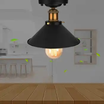 

New Retro Industrial Style Ceiling Light Lamp Holder House Hotel Cafe Decorative E27 Lampshade