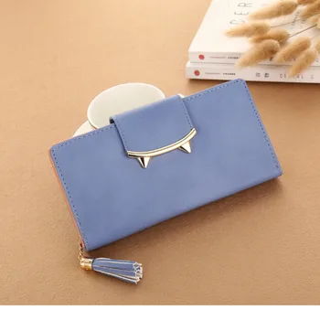 

Aelicy Fringe Long Ladies Wallet Leather Small Ladies Wallet Luxury Brand Famous Mini Coin Purse Credit Card Holder