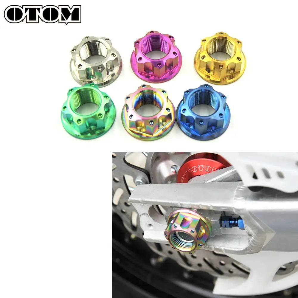 OTOM титановый сплав задняя ось гайка M22 * 1 5 Фланцевая горящая Шестигранная крепежная для HONDA CRF KAWASAKI KXF 250