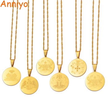 

Anniyo Jamaica Haiti Nigeria Ghana Dominica Dominica Emblem Pendant Necklaces Patriotic Jewelry Women Girls #121821