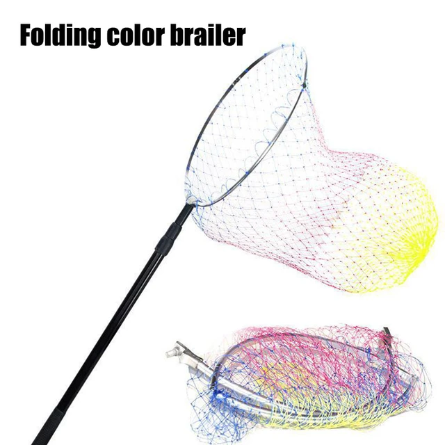 HISTAR Ultralight Portable Soft Rubber Mesh With Stainless Steel Handle  Fishing Tool Accessories Foldable Landing Net - AliExpress